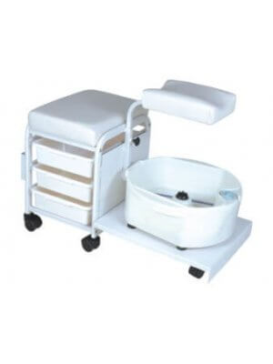 Pedicure stool with foot basin